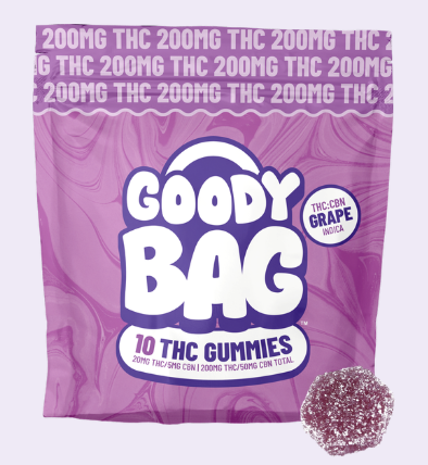 Photograph of product: Goody Bag - Goodnight Grape - 2: ummies - 200mg - Oui'd