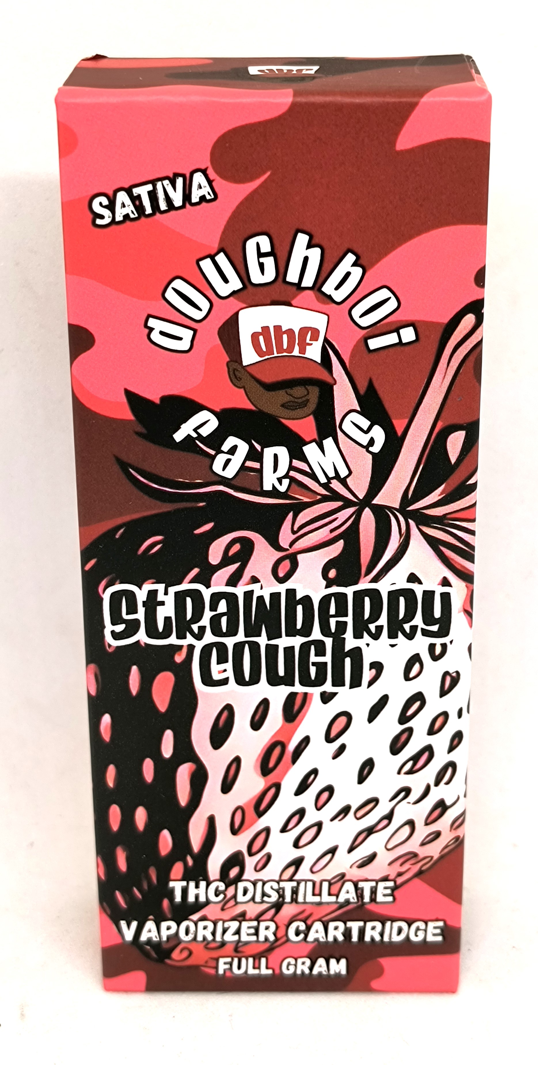 Photograph of Product: Strawberry Cough Distillate Vape Cart | Doughboi