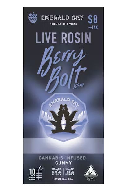 Photograph of product: BERRY BOLT ROSIN GUMMY 100MG - 