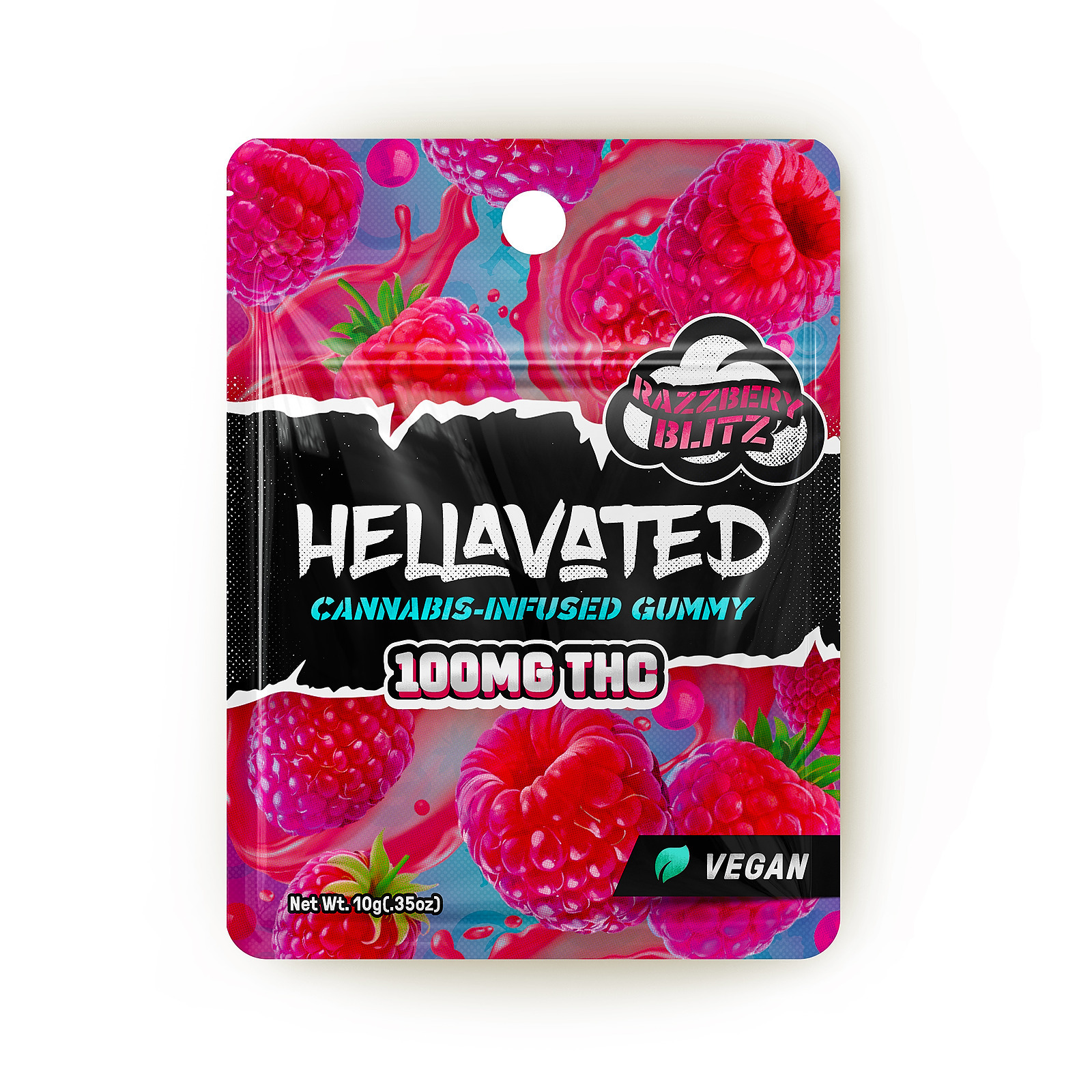 Photograph of product: Hellavated - 100mg Razberry Blitz Gummy