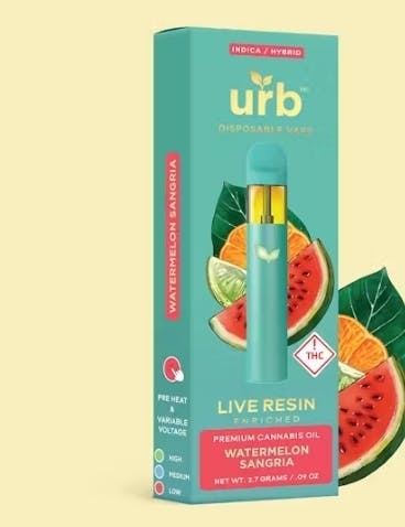 Photograph of product: Urb - 2.7g Disposable - Watermelon Sangria
