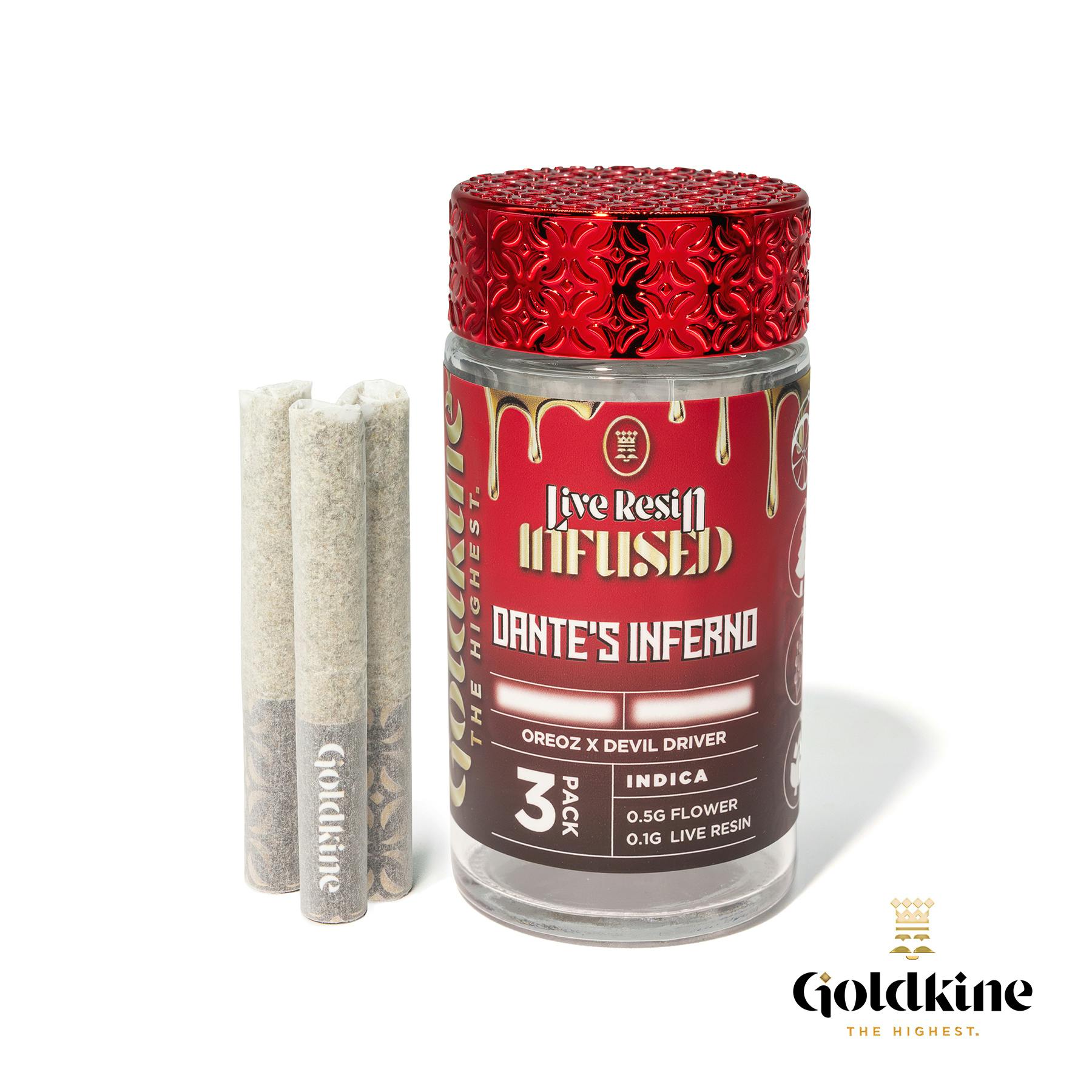 Photograph of product: Goldkine | Dante's Inferno | Infused Preroll 3pk