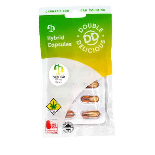Photograph of product: Double Delicious - RSO Capsules Hybrid 10pk (100mg)