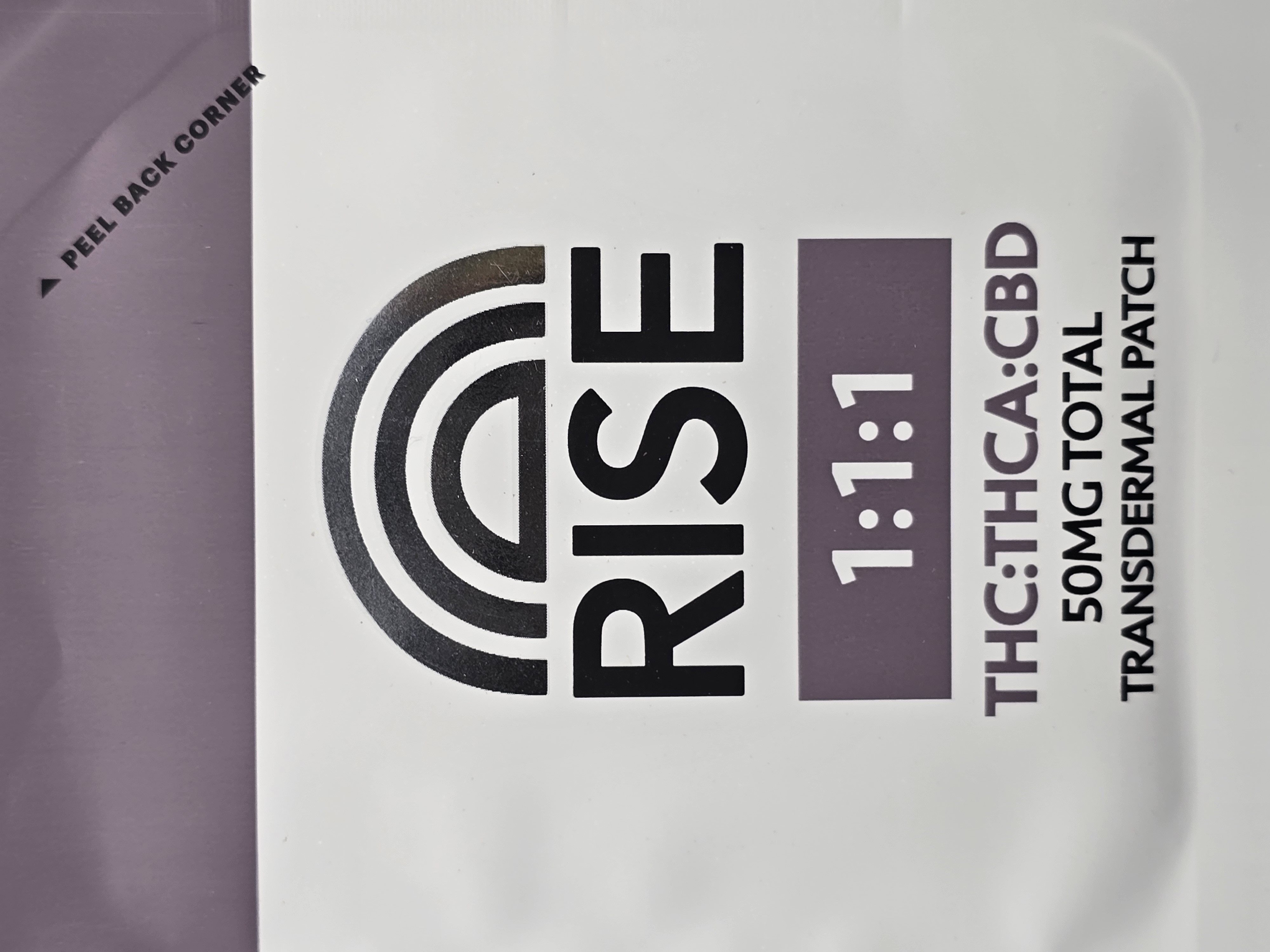Photograph of product: RISE | Transdermal Patch 1:1:1 | 50mg