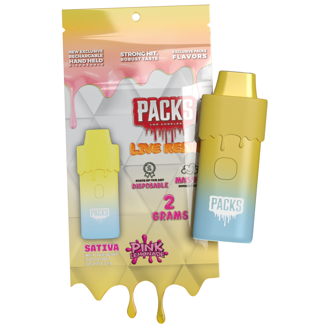 Photograph of product: Packwoods - Pink Lemonade (S) - Live Resin Disposable - 2000 mg