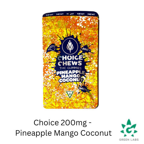 Photograph of product: (REC) Choice 200mg Gummies - Pineapple Mango Coconut