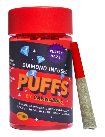 Photograph of product: Purple Haze | Diamond Infused Pre-Rolls 7pk | PUFFS by Cannabals