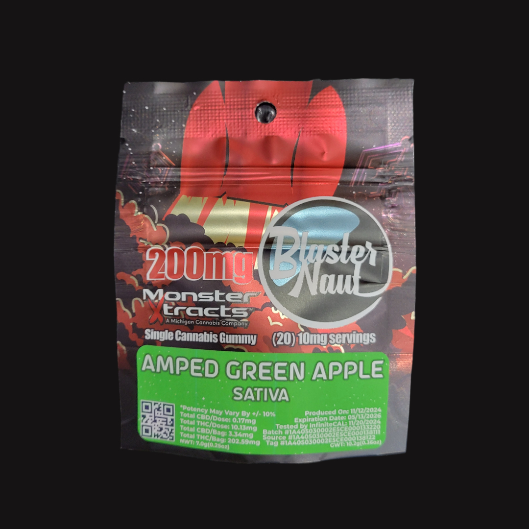 Photograph of product: Monster Blaster Naut Gummies 200mg Red Hot Rocket