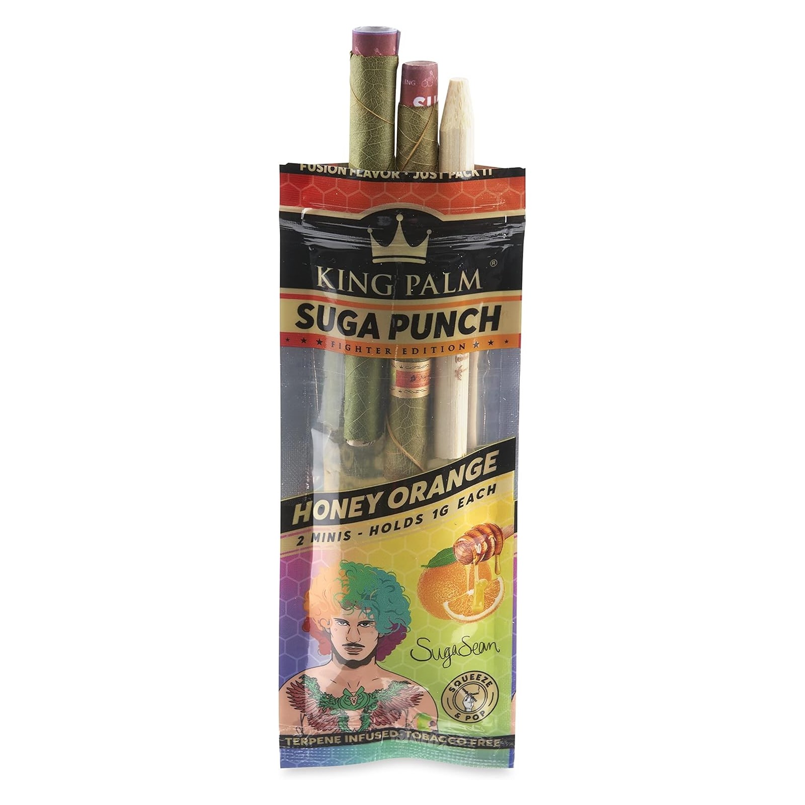 Photograph of product: King Palm Rolls - Mini Size -Sean O'Malley Honey Orange