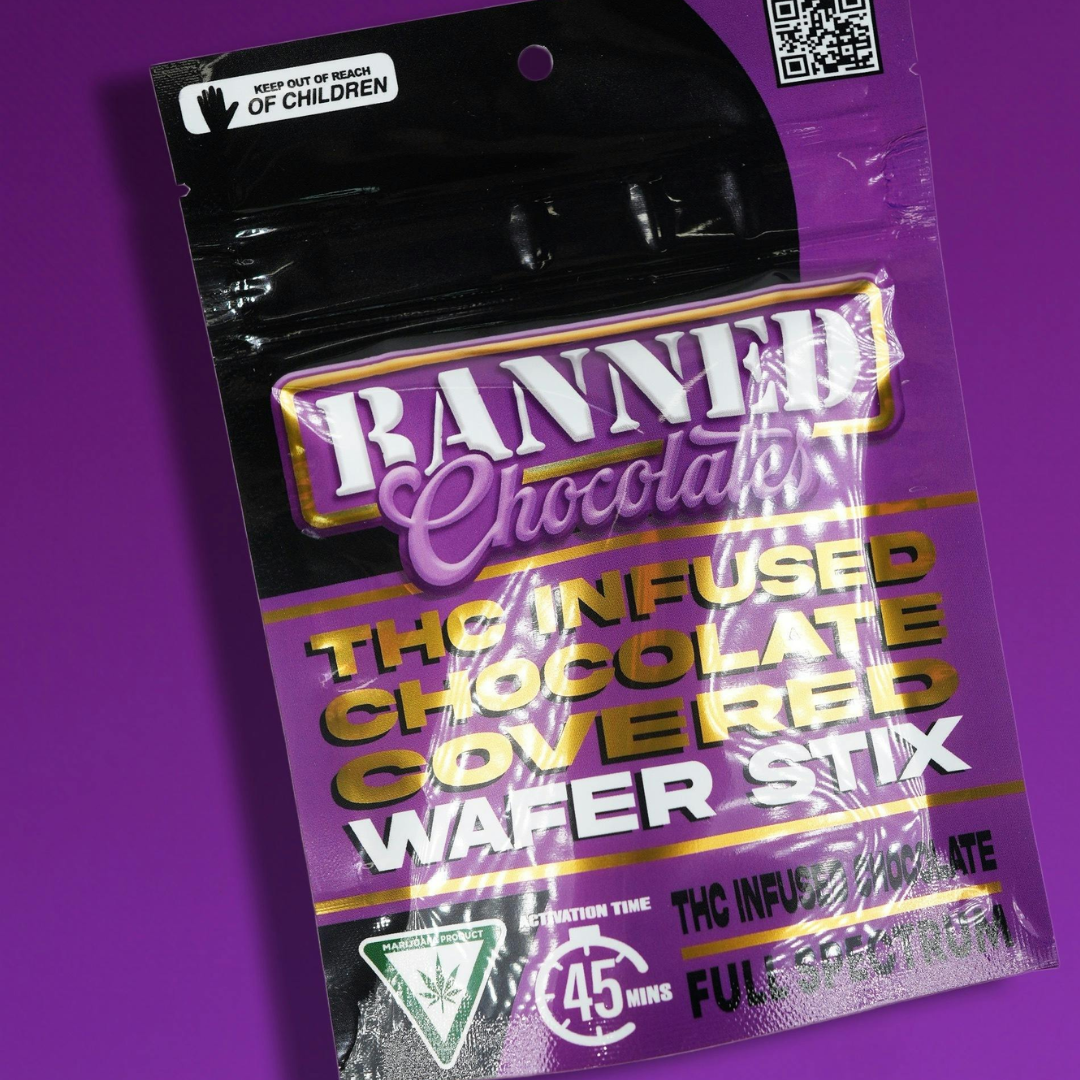 Photograph of product: Banned - Chocolate Covered Wafers - 3pk 200mg
