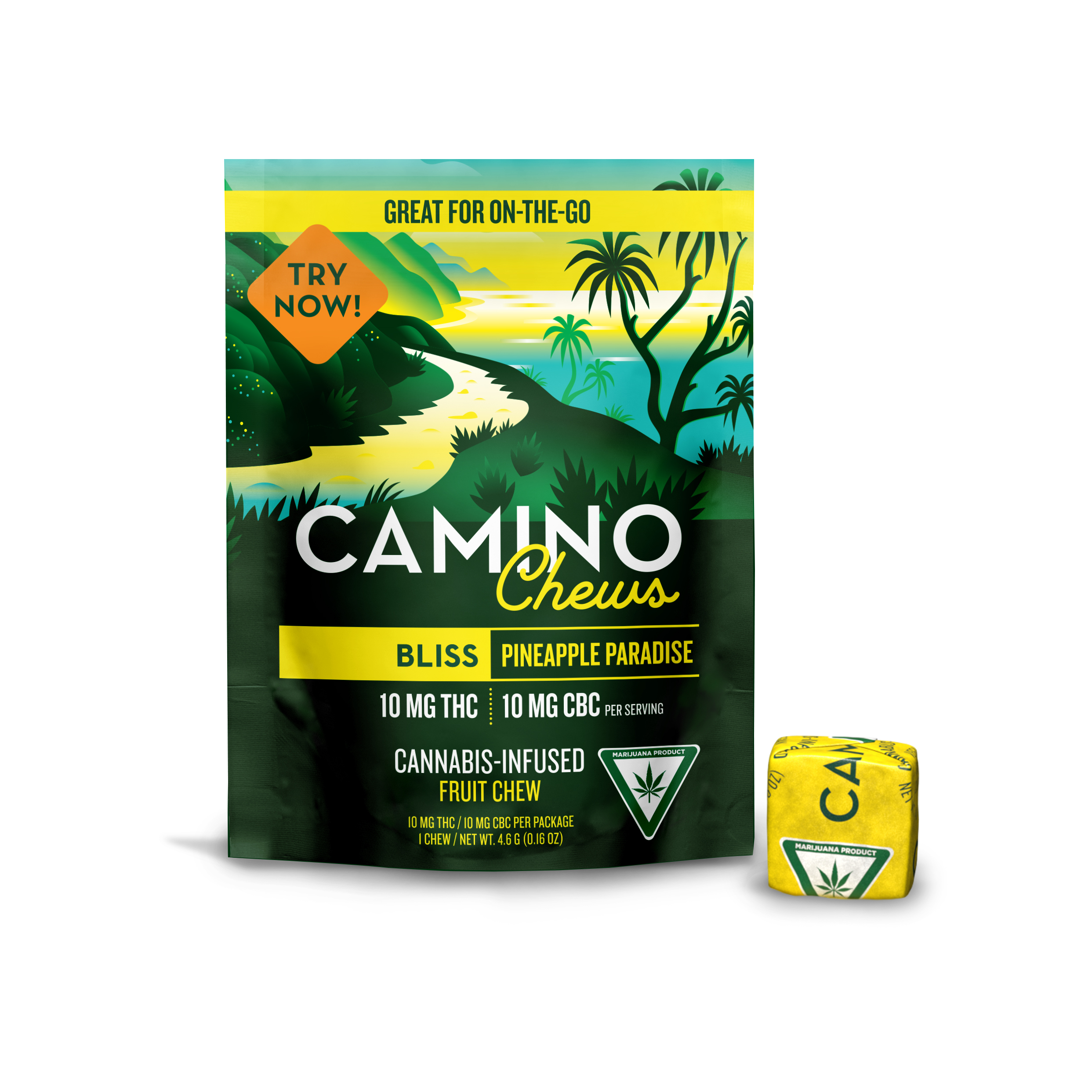 Photograph of product: Camino Chews - Pineapple Paradise 1:1 200mg Gummies
