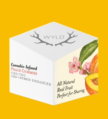 Photograph of Product: Wyld | Distillate Gummies | - 50mg | 1:2 | THC:CBD | Peach