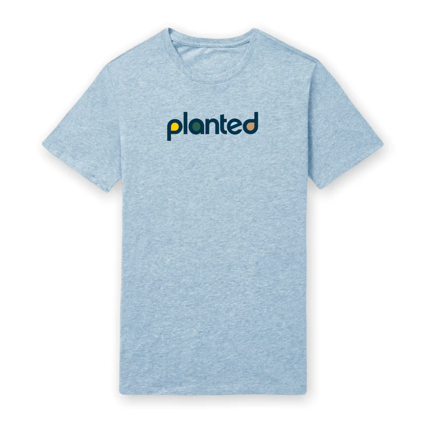 Photograph of product: T-Shirt | Light Blue | Planted Workmark | XS
