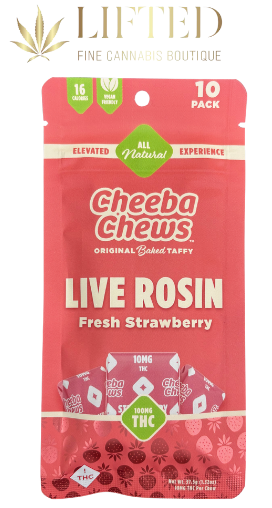 Photograph of product: CHEEBA CHEWS STRAWBERRY LIVE ROSIN