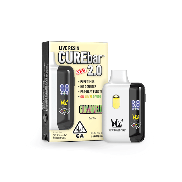 Photograph of product: 1G Disposable Live Resin Curebar 2.0 Guavamelon - Guavamelon