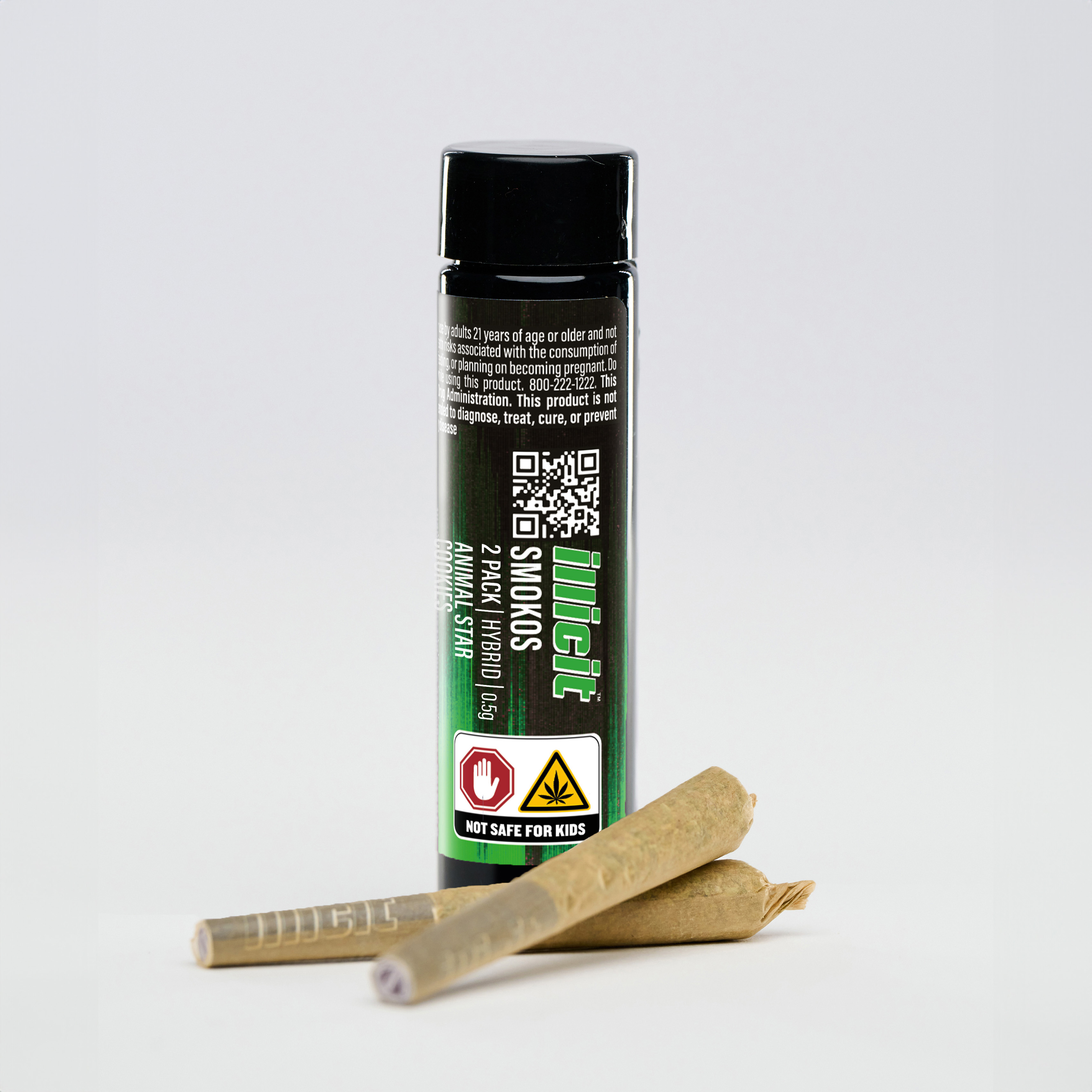Photograph of product: Illicit | Animal Star Cookies (H) Pre Rolls | 2 Pack (1g)