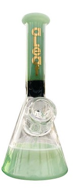 Photograph of product: 6" Aleaf Built in Bowl Beaker Two Tone w/ Ice Pinch (Jade Green)