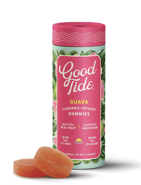 Photograph of product: Good Tide | Guava | 200MG au chocolat Rosin Gummies