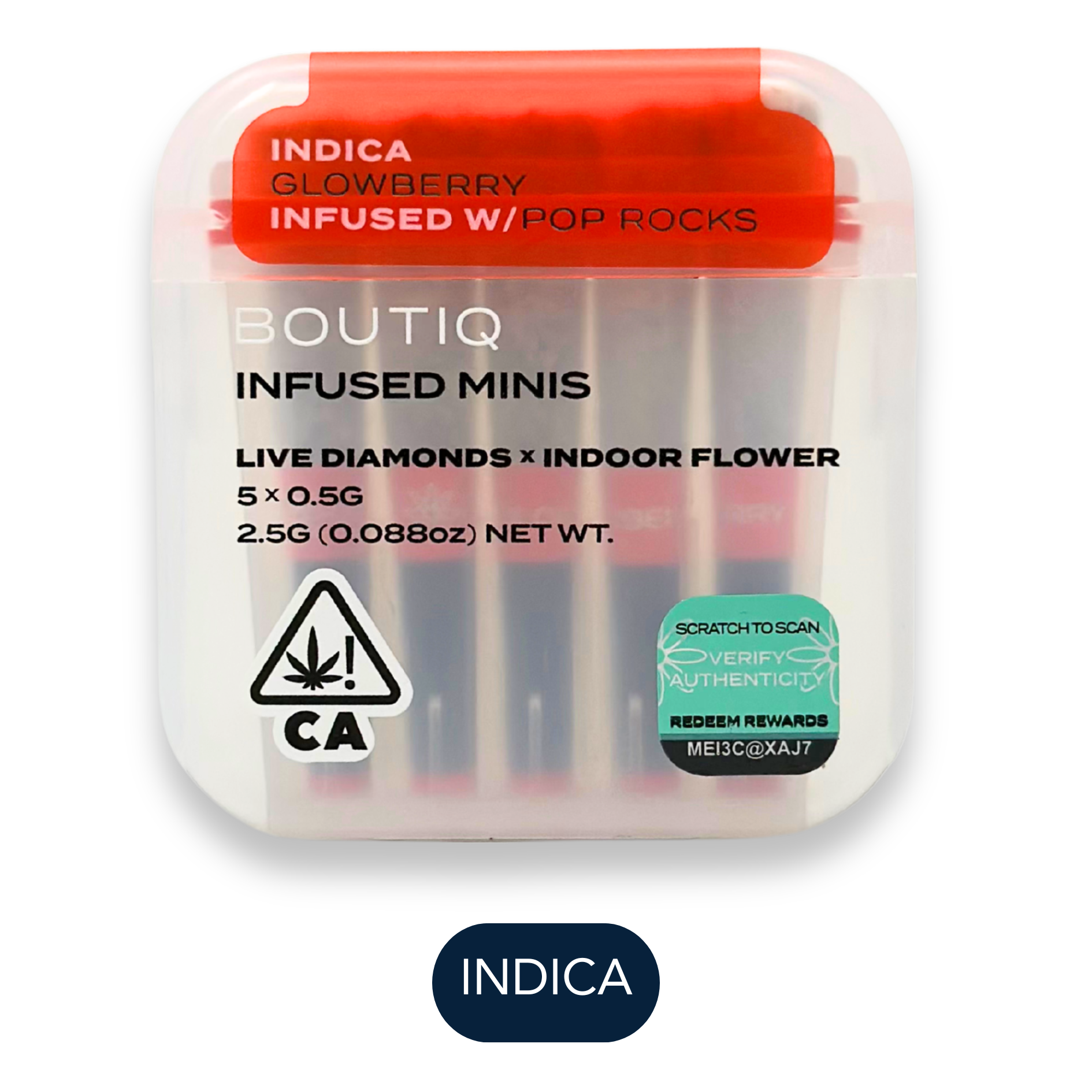 Photograph of product: Boutiq - 5pk x INFUSED PR - Glowberry + Pop Rocks (S)