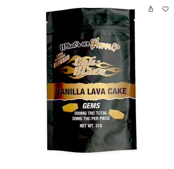 Photograph of product: Cali Blaze Vanilla Lava Cake 200mg Gummy