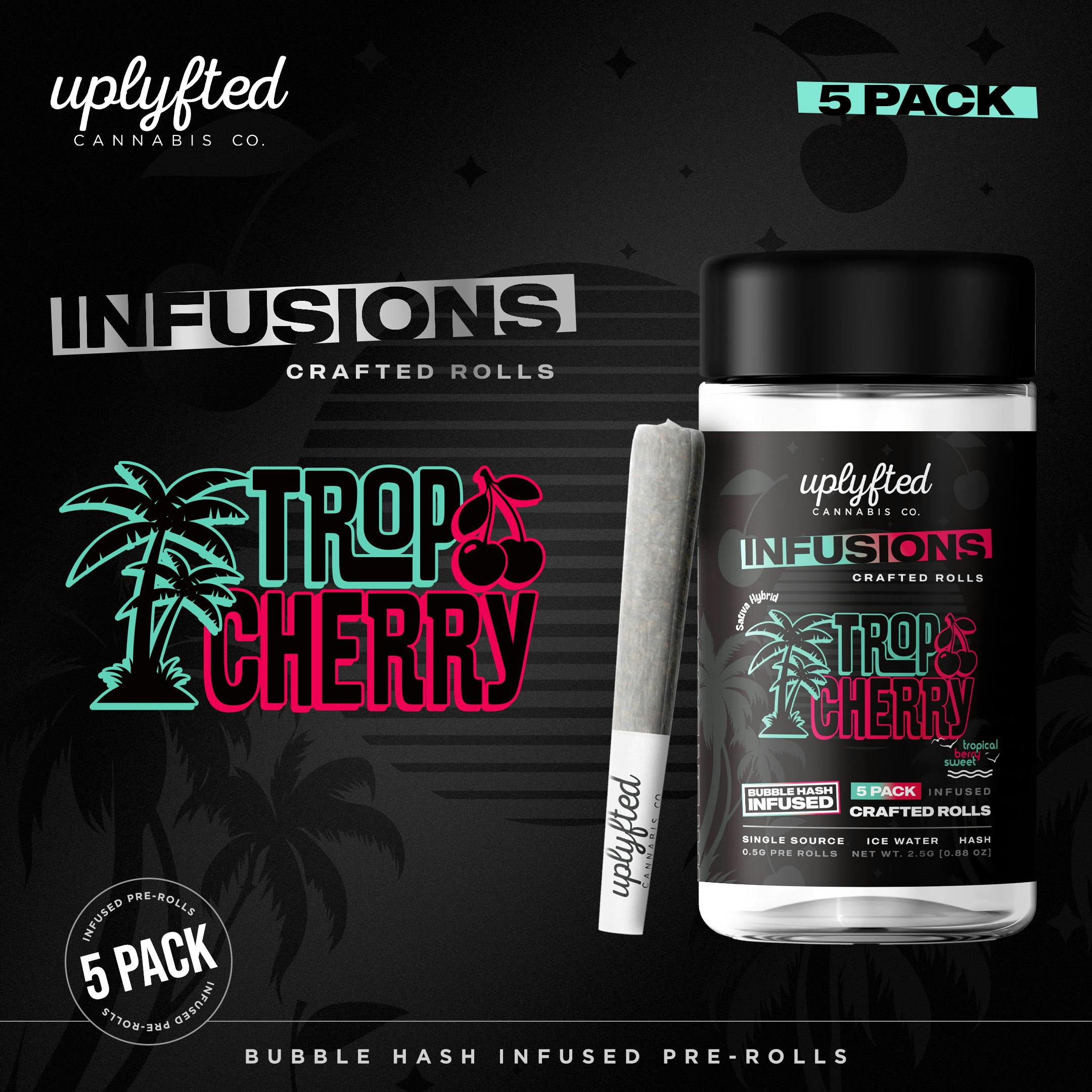 Photograph of product: Uplyfted - Trop Cherry Bubble au chocolat 5 x 0.5g Pre-Rolls | 4/$100