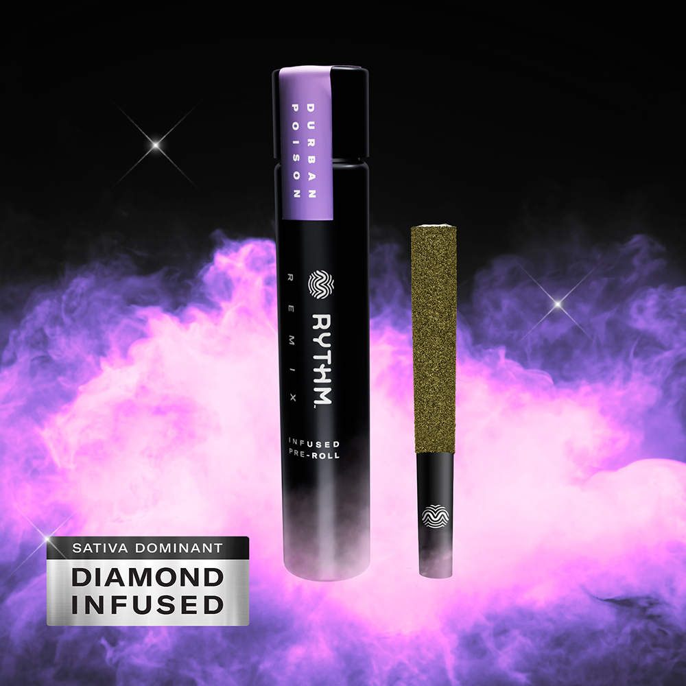 Photograph of product: Rythm Durban Poison Infused Pre-roll (REC)
