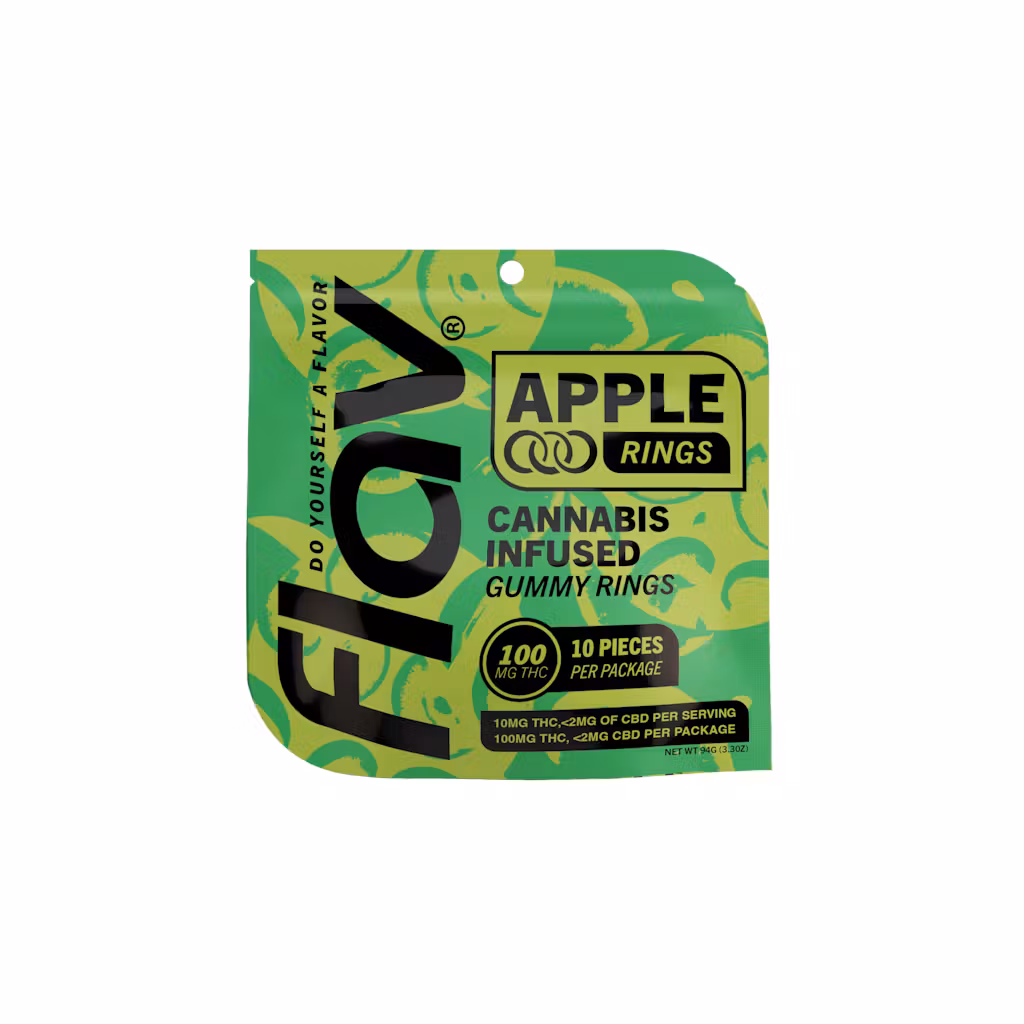 Photograph of product: Flav | Apple Ring Gummies 10pk, 100mg
