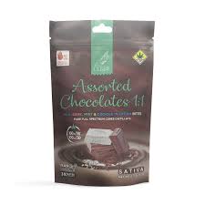 Photograph of product: CERES 10pk CBD 1:1 Chocolate Assorted Bites Oui'd
