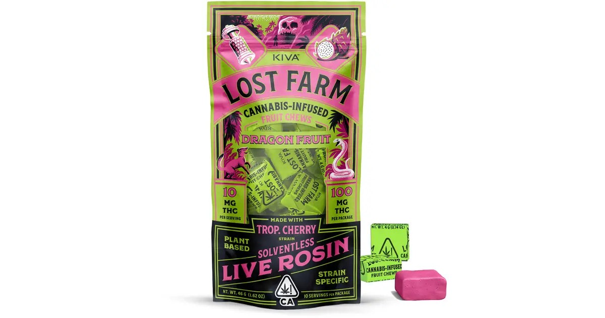 Photograph of product: Lost Farm - Dragon Fruit Trop - Rosin - Fruit Chews - 10ct - 100mg
