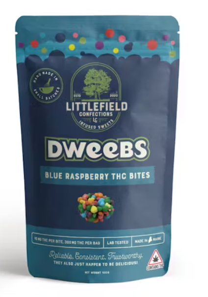 Photograph of product: Dweebs Blue Razz Fruit Chew 300mg (20-Pack | 15mg Each)