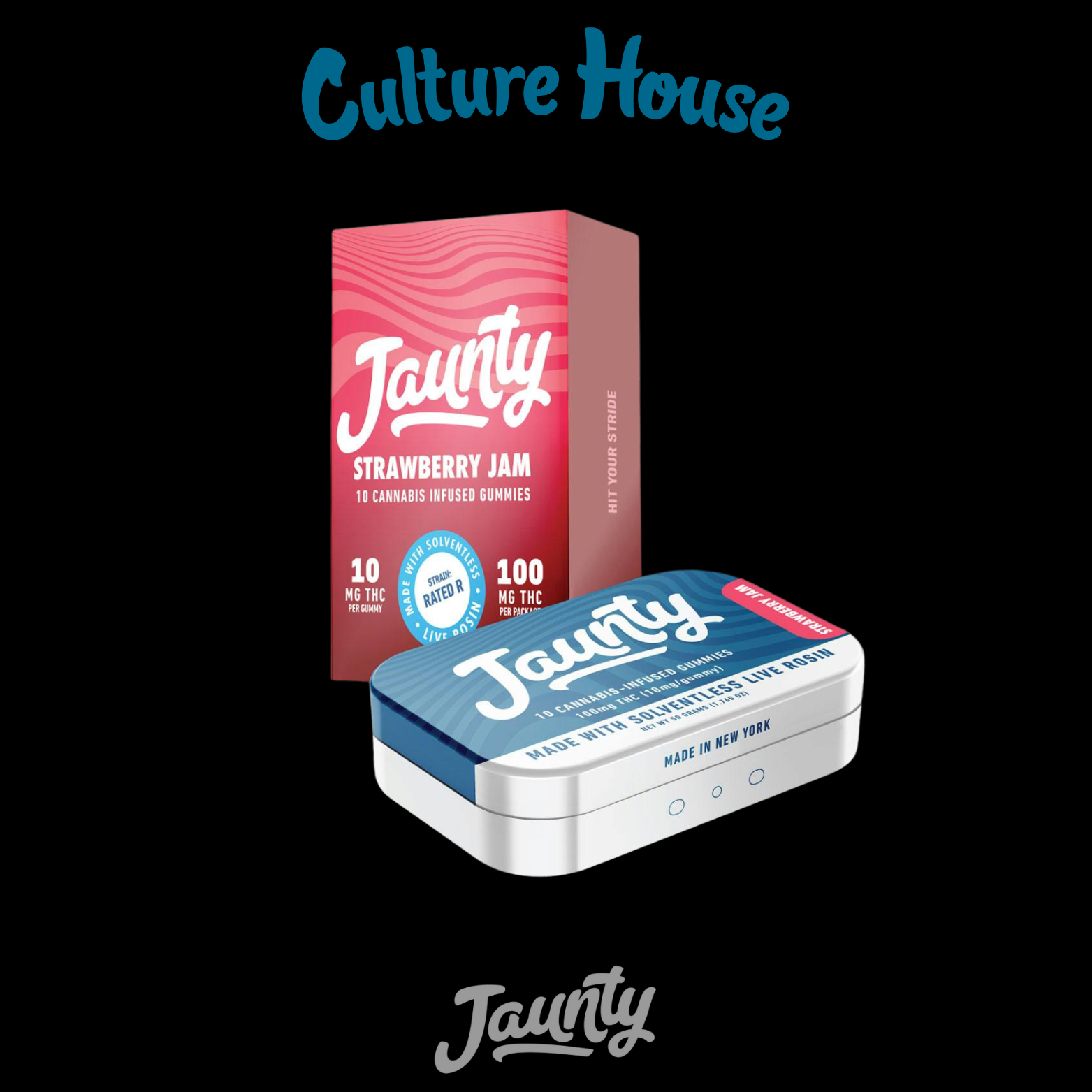 Photograph of product: Jaunty | Strawberry Jam | Live Rosin | 100mg