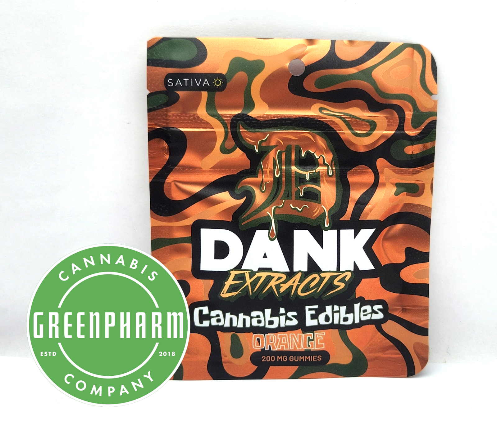 Photograph of product: Edible | Dank Extracts |  Orange Gummies | 200mg