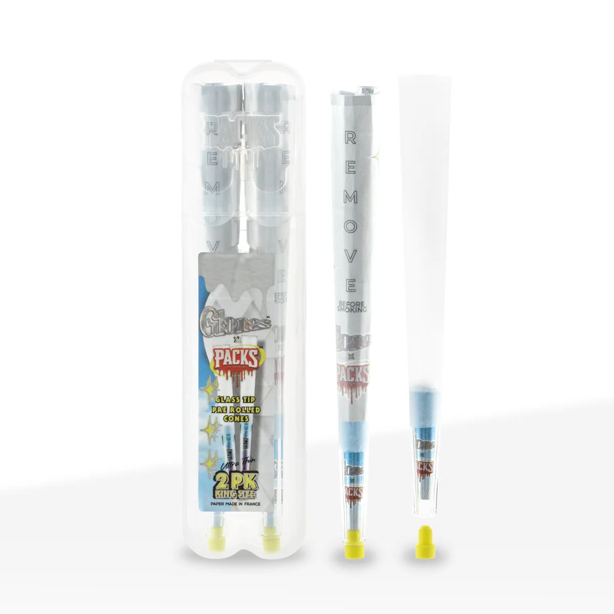Photograph of product: Cones - GLONES x PACKS - King Sized Glass Tip (Ultra Thin)