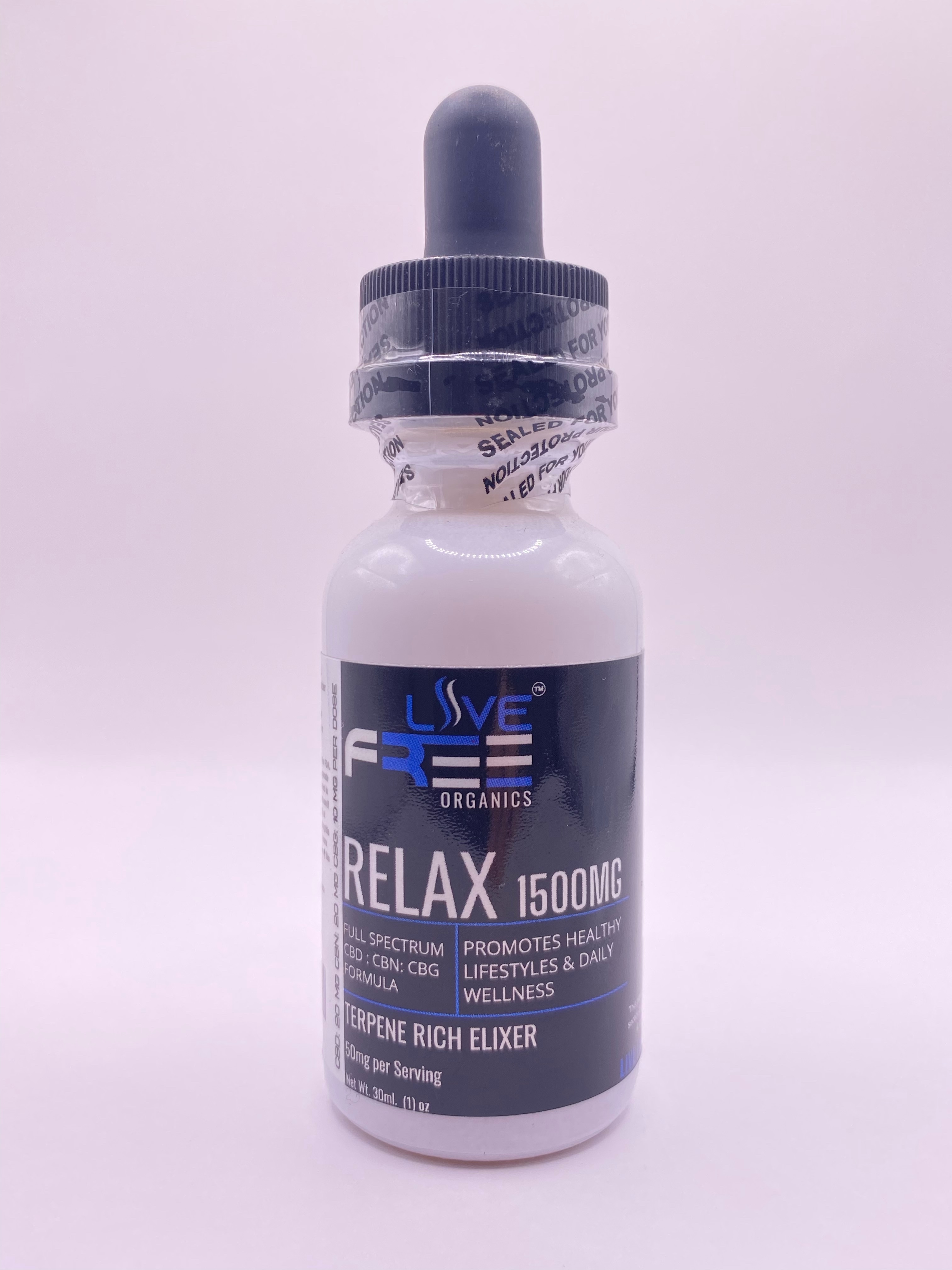 Photograph of product: Live Free - Relax Tincture - 1500mg
