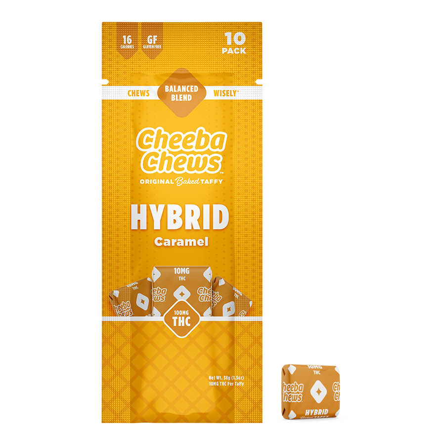 Photograph of product: Cheeba Chews | 100 mg | Caramel | Hybrid