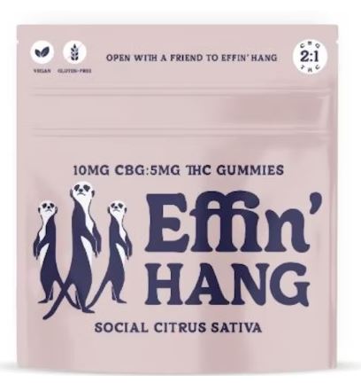 Photograph of product: Hang Social Citrus 2:1 CBG:TH-oui Gummies | 20 Pack