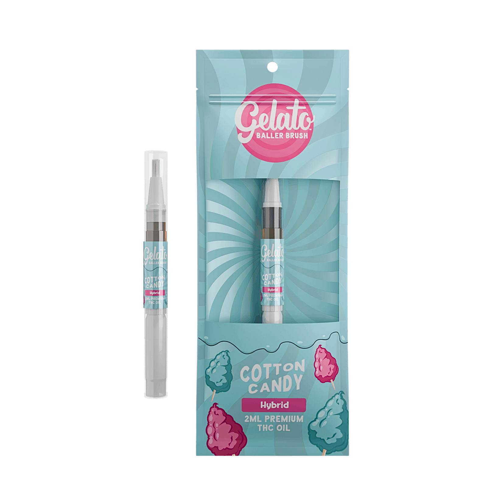 Photograph of product: GELATO | COTTON CANDY | HYBRID | BALLER BRUSH | 2G | REC
