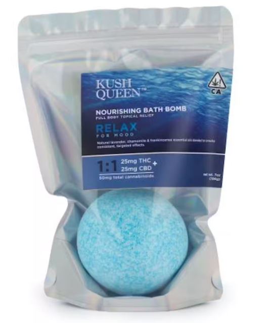 Photograph of Product: Kush Queen x Connected Relax 1:1 Bath Bomb 50mg