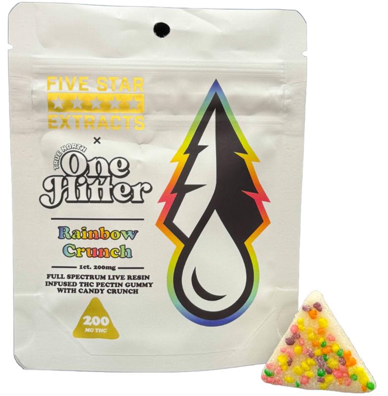 Photograph of product: True North | Rainbow Crunch One Hitter Gummy | 200mg Live Resin