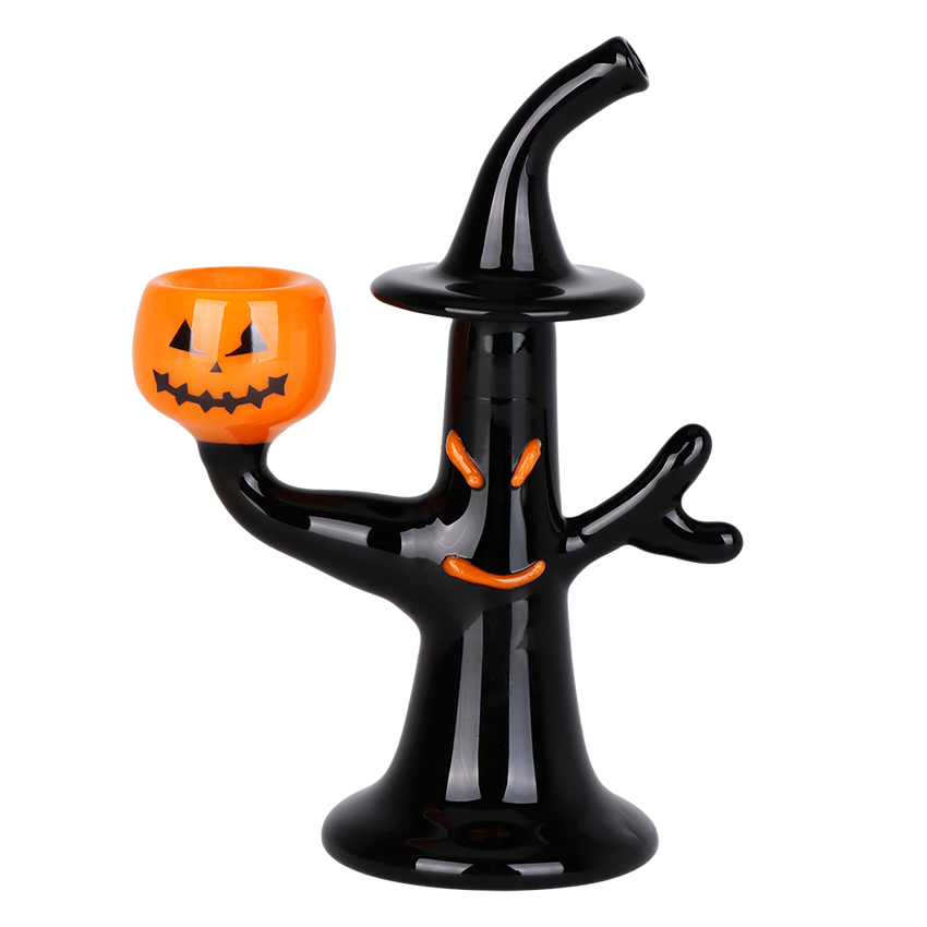 Photograph of product: Jack-O-Lantern In The Witch Tree Glass Hand Pipe | 5.5"