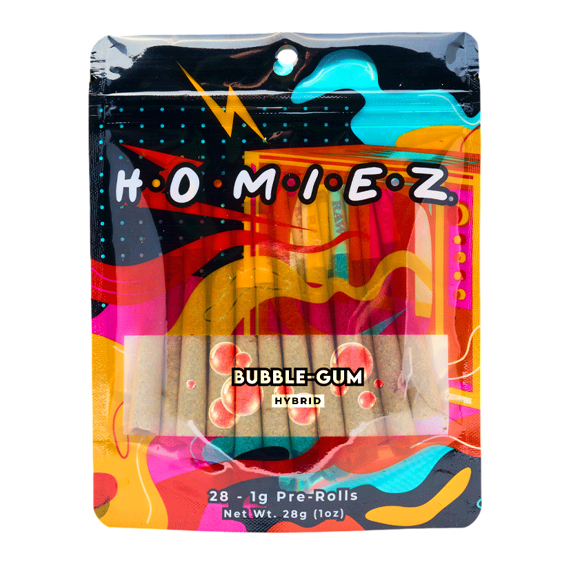 Photograph of product: Homiez Bubble Gum Pre-Roll Megapack | 28 x 1g