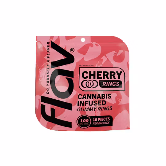 Photograph of product: Flav | Cherry Rings | Gummies | 2ct | 100mg