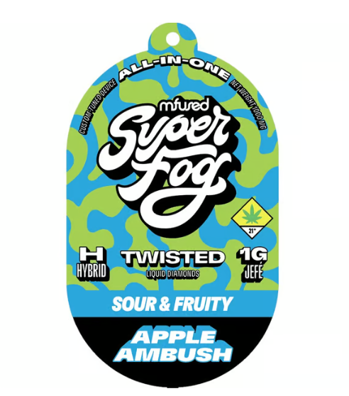 Photograph of product: Apple Ambush Twisted Melted Diamonds Disposable Vape Mfused W2-153A
