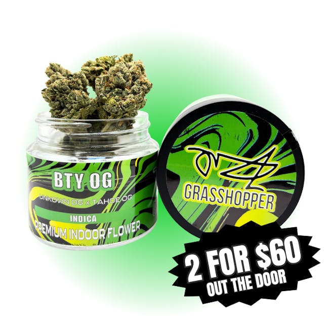 Photograph of product: Grasshopper - Premium Flower - BTY OG - 3.5g - 