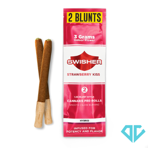 Photograph of product: Swisher Strawberry Kiss Infused Pre-Rolls 1.5g 2 Pack