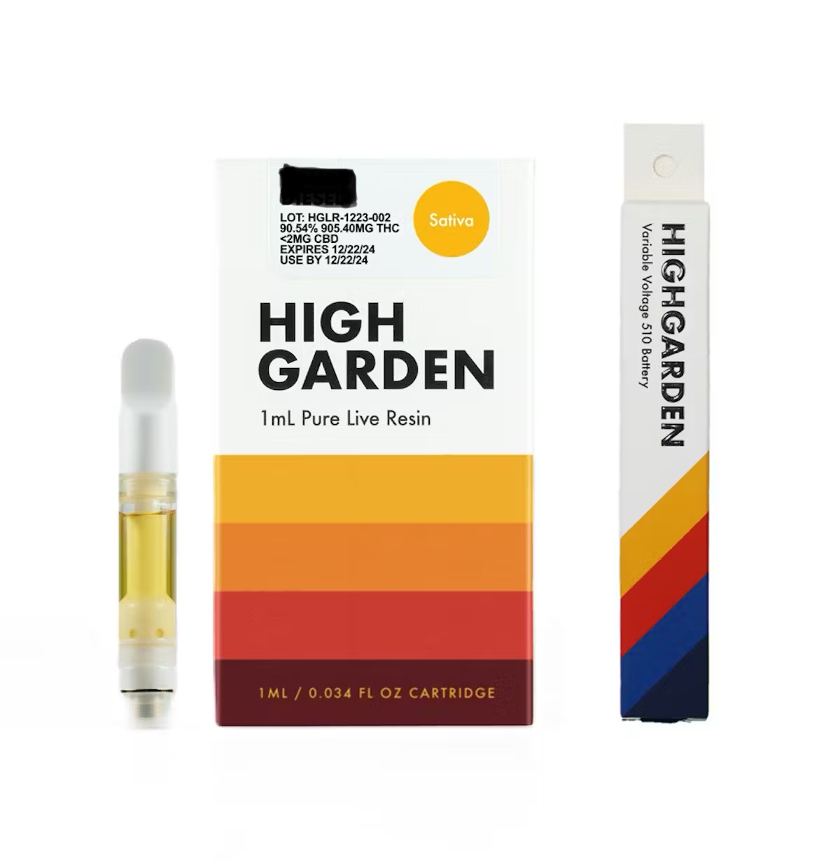Photograph of product: High Garden | Live Resin Cart | Green Crack | Oui'd