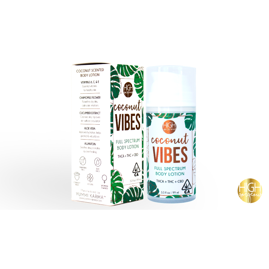 Photograph of product: High Gorgeous Coconut Vibes Full Spectrum Body Lotion