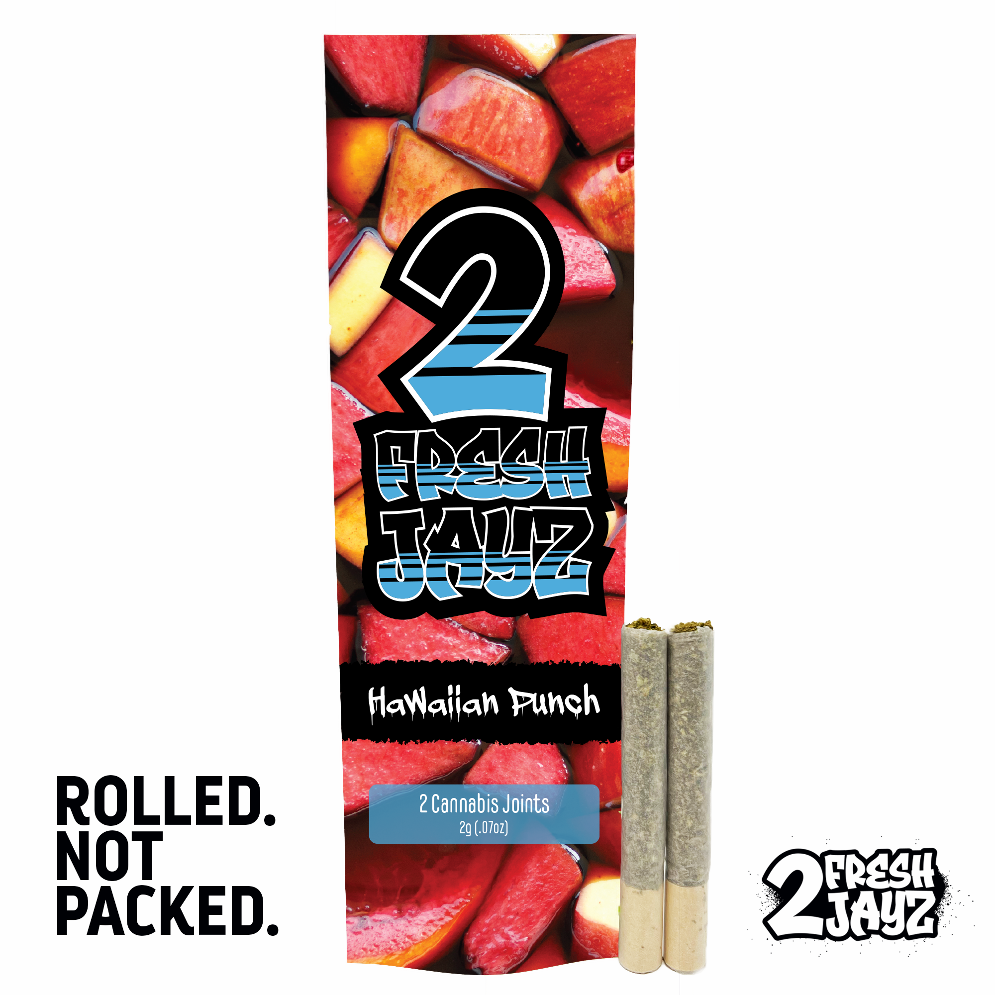 Photograph of Product: 2 Fresh Jayz - 1.0g Rolled Joints - 2 pack - Hawaiian Punch