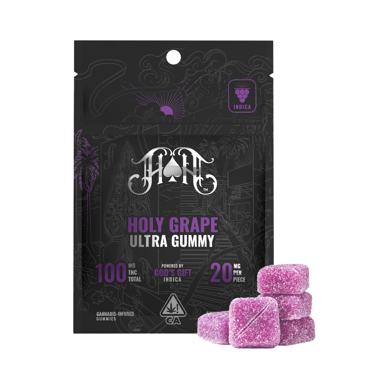 Photograph of product: Heavy Hitters - 100mg - 5ct Gummies - Holy Grape