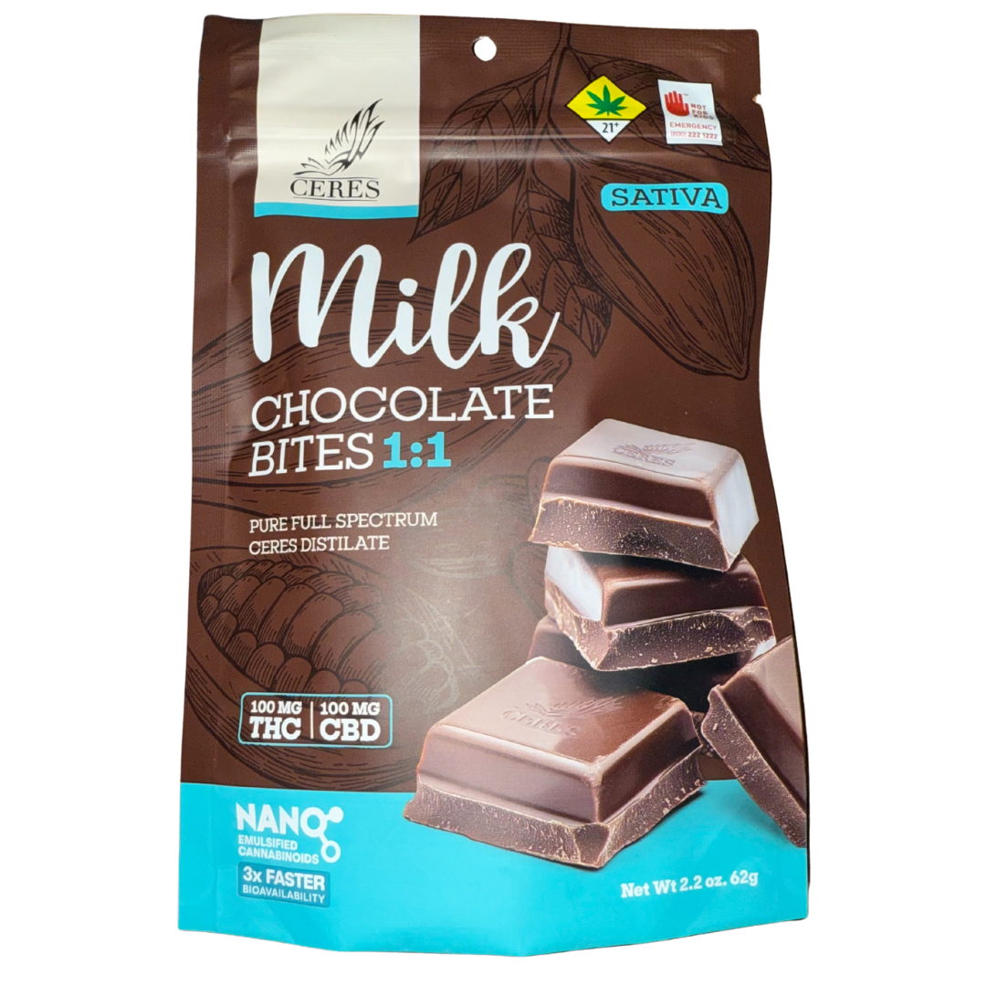 Photograph of product: Ceres Milk Chocolate Bites 1:1 Oui'd 200mg